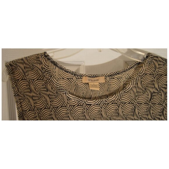 Plissé Sleeveless Swirl Print Pattern Blouse Top Shirt Size L - Picture 2 of 3